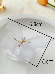 1入組女士白色蝴蝶設計時尚發髻夾，可愛的髮飾 - 白色 - 查看 7