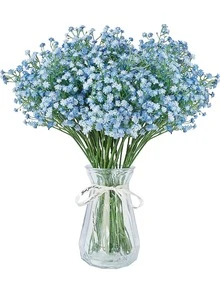 1pc Mini Blue Romantic Artificial Flower, Modern Polyester Faux Flower For Home Decor - Blue - View 1