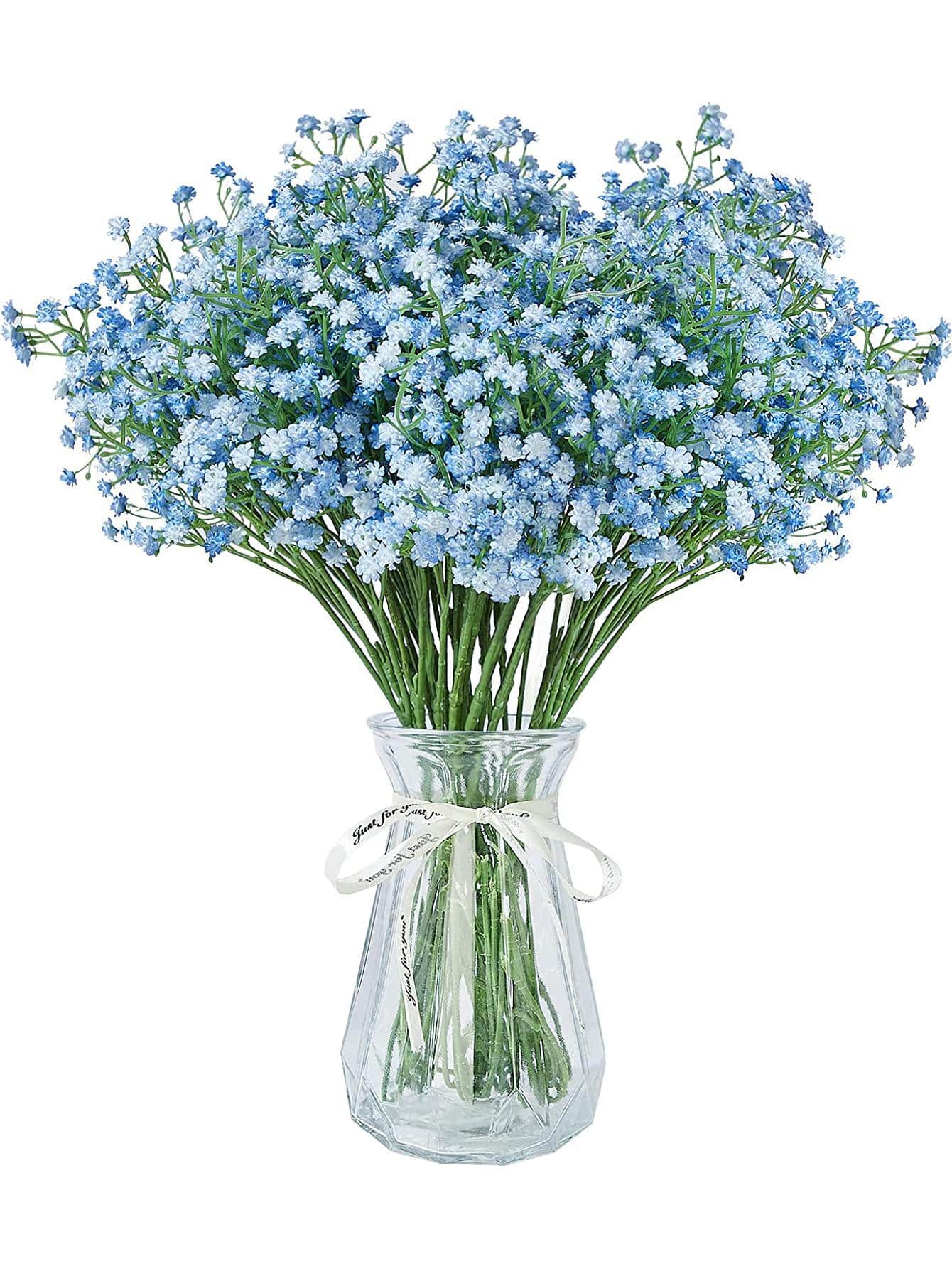 1pc Mini Blue Romantic Artificial Flower, Modern Polyester Faux Flower For Home Decor - Blue - View 1