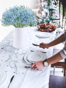 1pc Mini Blue Romantic Artificial Flower, Modern Polyester Faux Flower For Home Decor - Blue - View 3