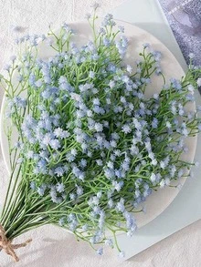 1pc Mini Blue Romantic Artificial Flower, Modern Polyester Faux Flower For Home Decor - Blue - View 5