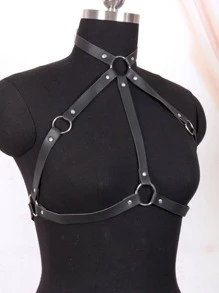 1 Nhẫn Nữ Liên Kết Punk Dây Nịt Dây, Cho Trang Trí Tiệc - màu đen - Xem 2