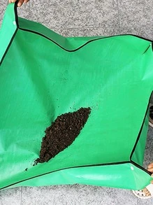 1pc Simple Green Waterproof Portable Plant Holder, PE Multifunction Soil Holder For Household - Green - View 2