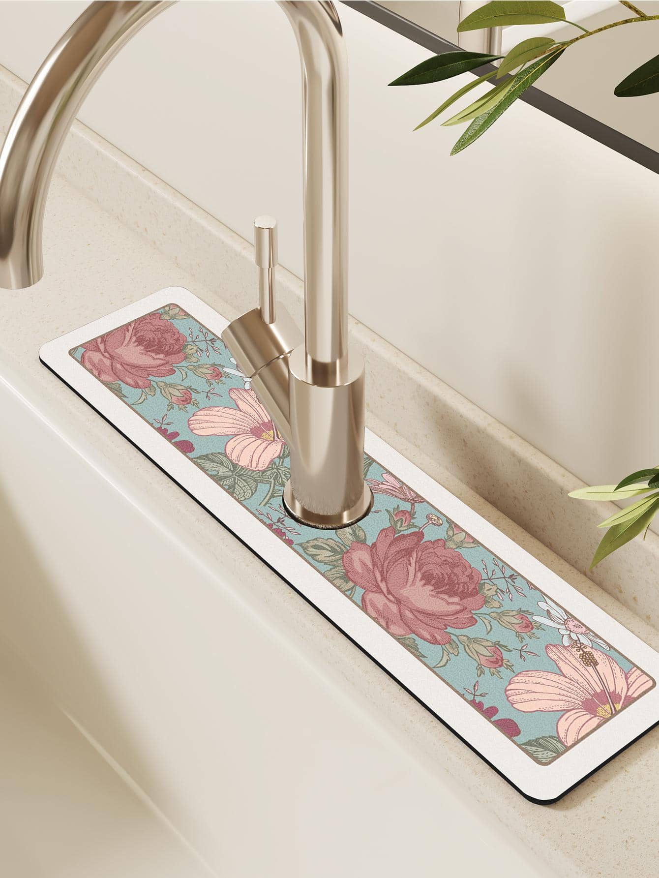 1入組滌綸晾乾現代印花洗碗墊適用於廚房 - 彩色 - 查看 1