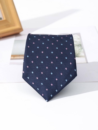 1pc Men Geometric Embroidered Business Tie, For Decoration Casual Men Necktie