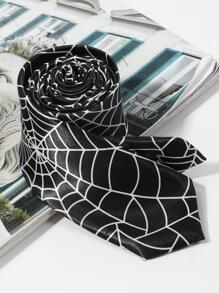 1pc Men's Fashion Spider Web Graphic Necktie, Suitable For Party, Holiday, Gift, Matching Men Necktie - Black - View 4
