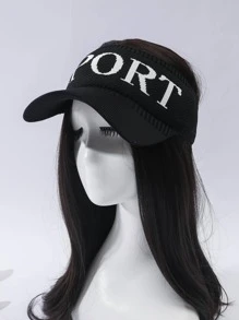 1入組女性字母圖案運動適用於戶外 - 黑色 - 查看 3