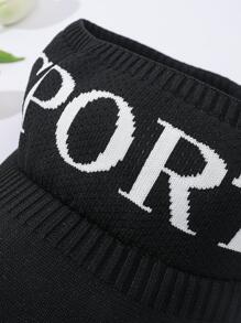 1入組女性字母圖案運動適用於戶外 - 黑色 - 查看 2