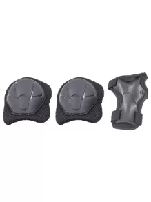 1對黑色pe溜冰護膝+1對護肘墊+1對手掌護衛,適用於溜冰 - 黑色 - 查看 1