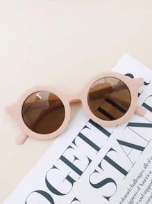 1 件装可爱米色圆形眼镜，塑料时尚派对眼镜 - 米色 - 查看 7