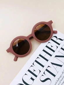 1 件装可爱米色圆形眼镜，塑料时尚派对眼镜 - 米色 - 查看 6