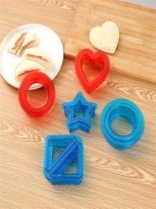 3 Piezas Juego De Cortadores Para Sándwiches (círculo Rojo, Cuadrado Amarillo, Triángulo Azul) Con Rebanador De Pan Y Cortador De Corteza, Herramientas Para Hacer Pan Casero Para El Desayuno De Los Niños - Multicolor - Ver 3
