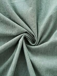 100% Washed Cotton Duvet Cover Set, Durable Fade-Resistant Natural Bedding Set (No Comforter) - Green - View 6