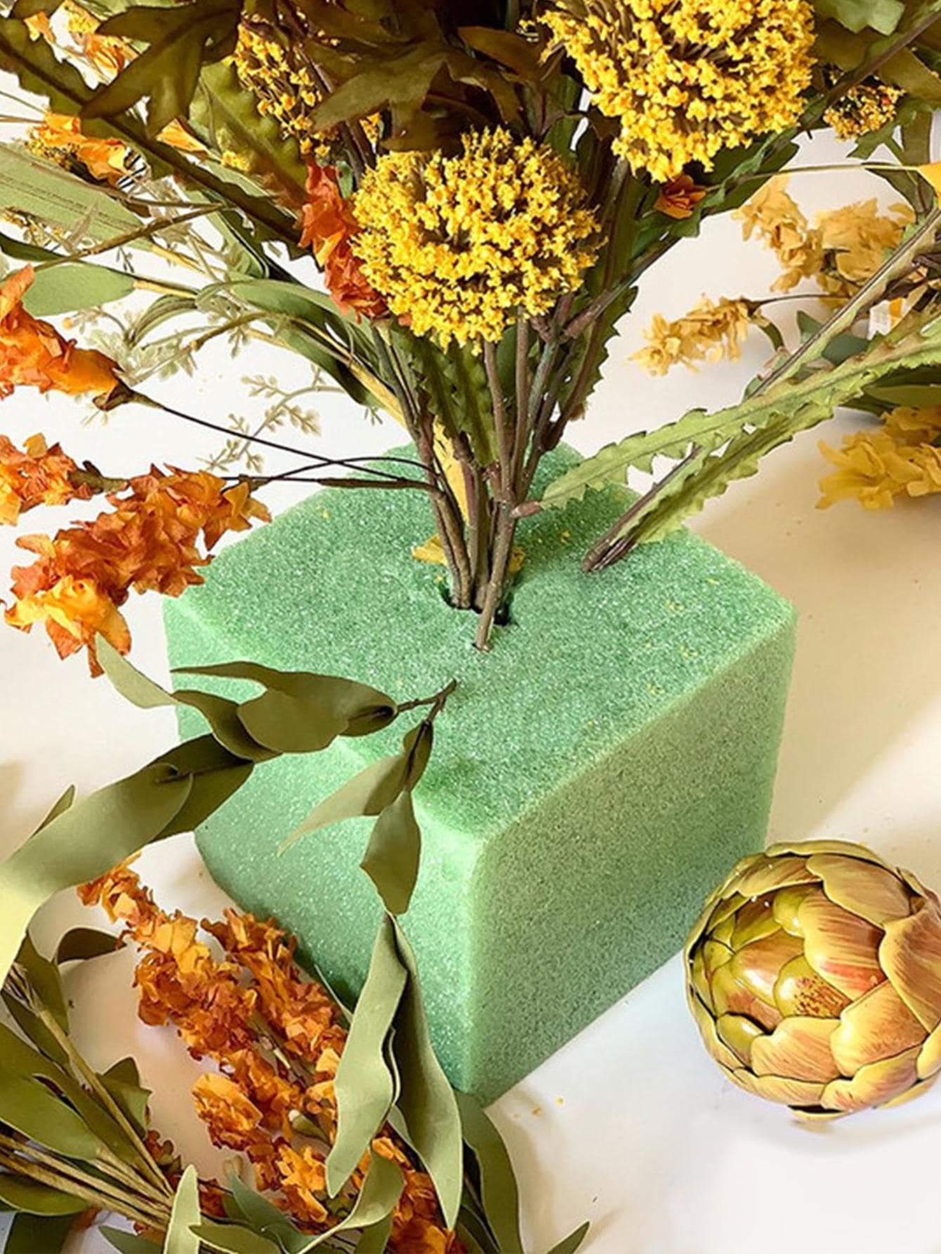1 cái Bọt hoa thấm nước, Gạch bọt hoa màu xanh lá cây bằng nhựa tối giản cho bao bì hoa - màu xanh lá - Xem 1