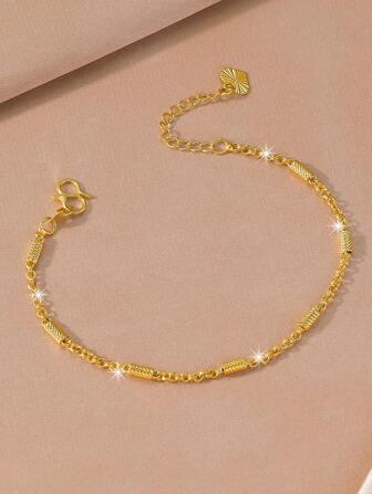 1pc Simple Style Delicate Chain Bracelet Suitable For Women's Gift