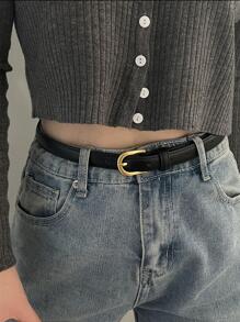 1入組女性字母扣飾時尚皮帶日常裝飾