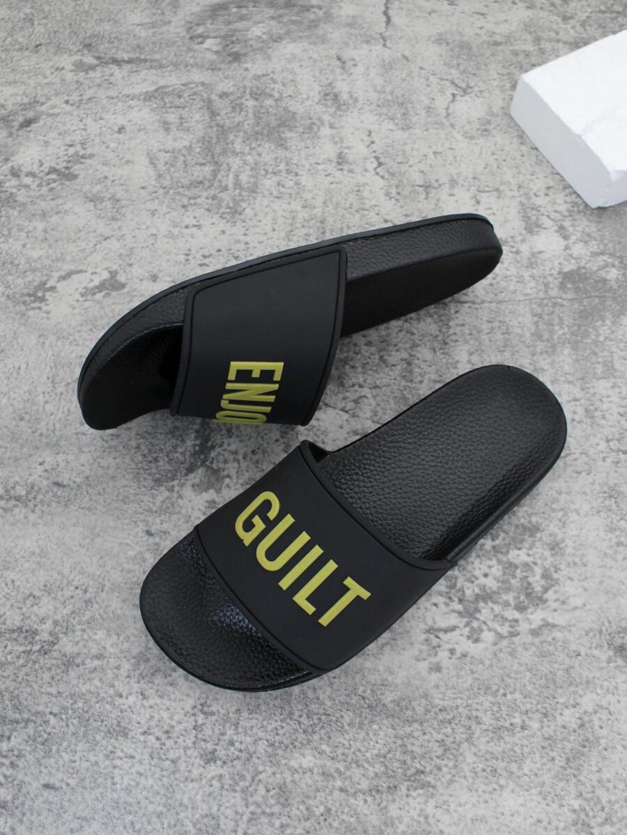 夏天時尚女士簡約風家庭輕便柔軟防滑拖鞋戶外耐磨減震拖鞋黑色大碼 - 黑色 - 查看 1