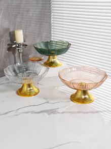 1pc PET Tray, Modern Flower Design Food Tray For Kitchen - Clear - View 3