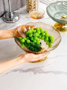 1pc PET Tray, Modern Flower Design Food Tray For Kitchen - Clear - View 5