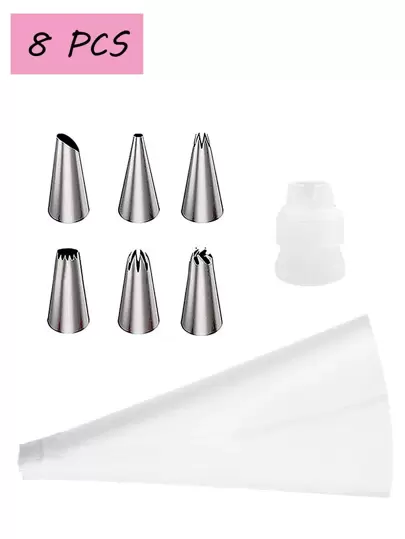 8قطعات/طقم PE فوهة أنابيب & كيس معجنات طقم , حديث تلميح صقيع & حقيبة معجنات بشكل مخروطي طقم الى مطبخ