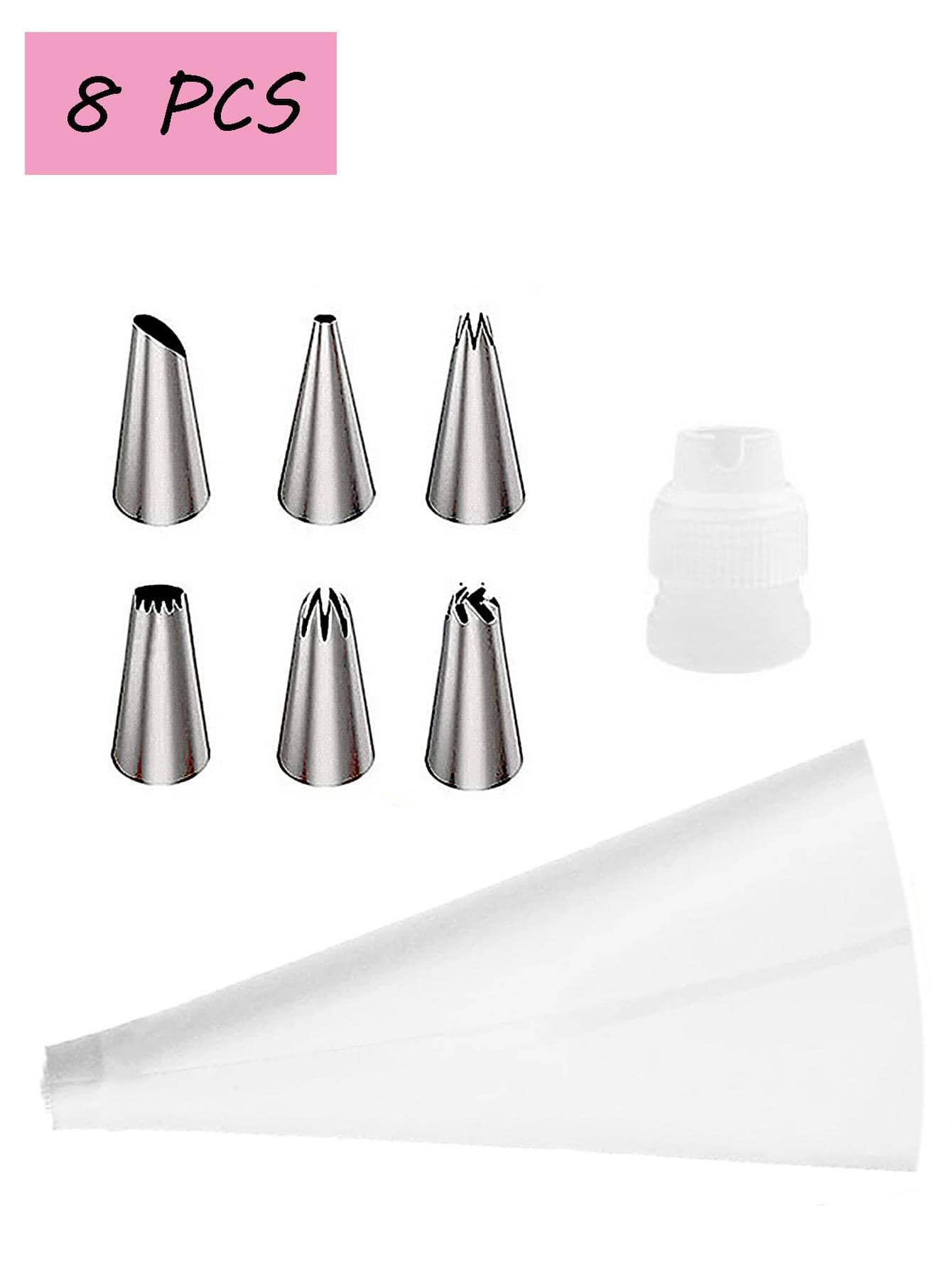 8 cái/bộ PE vòi phun & Túi bánh ngọt Bộ , Hiện đại Mẹo làm mờ & Túi đường ống Bộ Đối với Phòng bếp