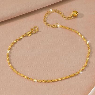 1入組簡約風和多用途波浪有圖案的鈴鐺腳錬適用於首飾類禮品