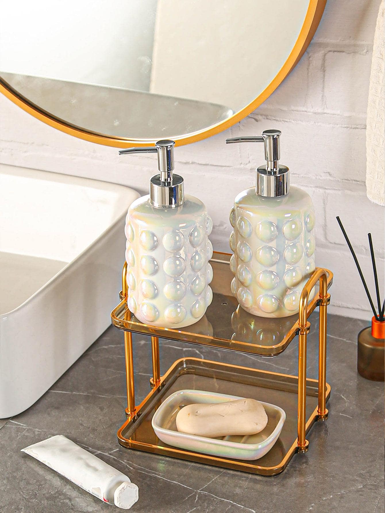 2 Giá Đựng Đồ Phòng Tắm Hai Lớp, Giá Để Đồ Để Bàn Phòng Tắm PS Hiện Đại Cho Gia Đình - Rượu sâm banh - Xem 1