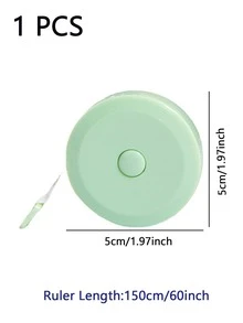 1/2/3 Băng Đo Bằng Nhựa Cầm Tay Thước Mềm Thước Dây Hai Mặt Có Thể Thu Vào Cho Thợ May, May Vá, Cơ Thể, Văn Phòng Và Thủ Công - Màu xanh lam - Xem 3