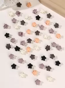 50 cái Mini NỮ Màu sắc tùy ý Hoa Hình dạng Giải trí Móng vuốt tóc Đối với Cuộc sống hàng ngày Dễ thương - Nhiều màu - Xem 1