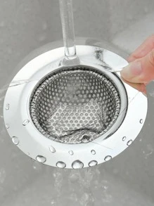 1pc Stainless Steel Sink Filter, Minimalist Plain Sink Filter For Kitchen - Silver - View 2