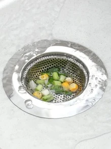1pc Stainless Steel Sink Filter, Minimalist Plain Sink Filter For Kitchen - Silver - View 4
