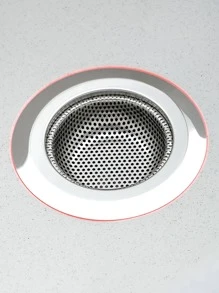 1pc Stainless Steel Sink Filter, Minimalist Plain Sink Filter For Kitchen - Silver - View 5