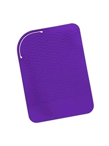 1 miếng đệm silicon, thảm chịu nhiệt màu trơn tối giản cho máy uốn sắt - Màu tím - Xem 2