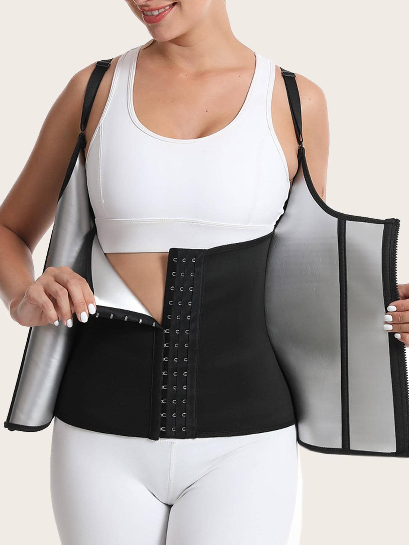 1 đai thắt lưng thể thao bằng cao su tổng hợp - màu đen - Xem 1