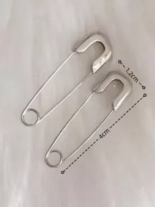 1雙時尚銅別針設計圓耳環適合女士日常裝飾 - 銀色 - 查看 6