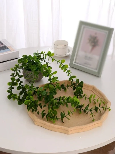 1件人造悬挂式尤加利植物装饰，仿真绿植桌面/办公室装饰