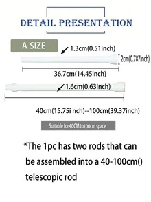 1 pieza liso Cortina de ducha Varilla - Blanco - Ver 6