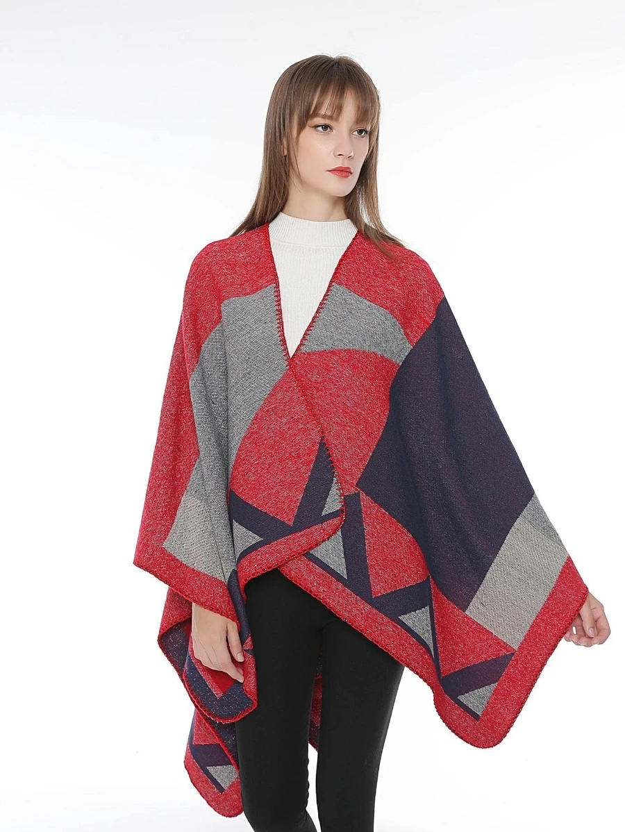 Geometric Pattern Shawl | SHEIN USA