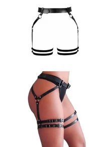 1pc Fashion PU Polyurethane Buckle Decor Body Chain For Women For Daily Decoration - Multicolor - View 1