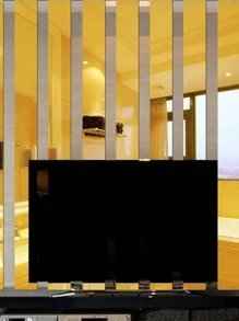 10入組矩形鏡子牆貼 - 金色 - 查看 2