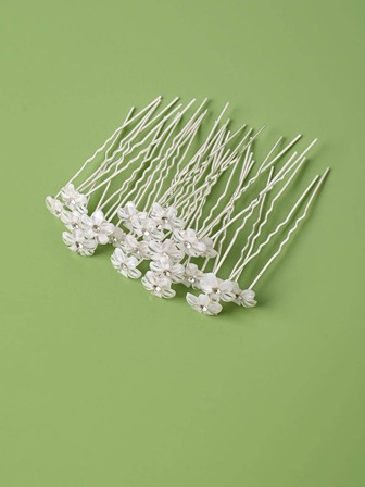 Mujer 20 piezas Horquilla con diamante de imitación & con diseño de flor de moda nupcial para boda fiesta