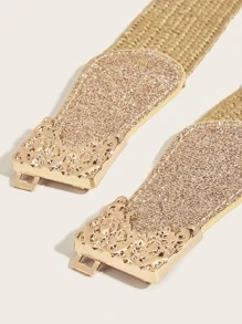 對稱扣皮帶 - 金色 - 查看 4