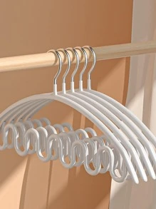 1 Bộ Sóng Thiết Kế Móc Treo Inox, Trắng Hộ Gia Đình Móc Treo Quần Áo Đa Năng - trắng - Xem 1