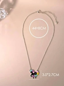 1入組時尚鐵飛機吊墜項鍊適合女士日常裝飾 - 彩色 - 查看 3