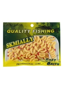 100pcs Worm Design PVC Soft Fishing Bait Lure - Multicolor - View 1