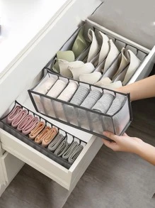 1pc Clear Multi-grid Underwear Storage Box, Modern Acrylic Sock Underwear Organizer Divider For Home - Multicolor - View 2
