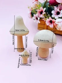 3入組蘑菇形狀裝飾木頭裝飾工藝適用於盆栽植物裝飾用品