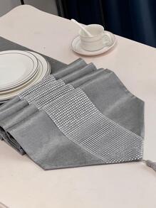 Elegante Accesorio De Mesa De Terciopelo Y Diamantes Brillantes Para Decoración Del Comedor