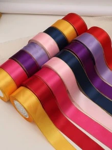 1roll Metallic Trim Gift Wrap Ribbon, Modern Polyester Filament Ribbon For Party - Yellow - View 10