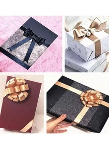 1roll Metallic Trim Gift Wrap Ribbon, Modern Polyester Filament Ribbon For Party - Yellow - View 9
